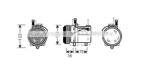 AVA QUALITY COOLING Компрессор, кондиционер BWAK060